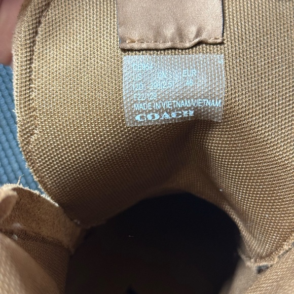 NWOB COACH khaki signature jacquard city sole boot men’s size 12 - Picture 11 of 13